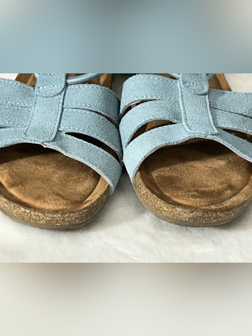 Earth Light Blue Suede Multi-Strap Slingback Sandals Size 8 - Picture 4 of 9